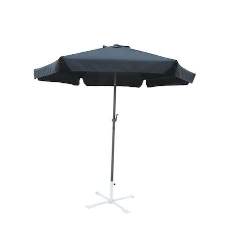 International Caravan 60403-BK 8 ft. Outdoor Aluminum Umbrella, Black 60403/BK